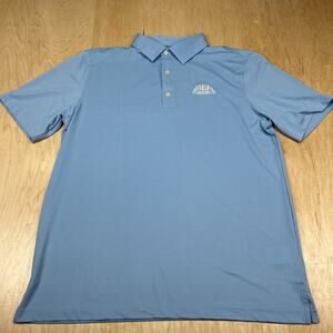 Greg Norman Play Dry Polo Shirt Mens Large Blue Golf Performance MGC Logo Jersey